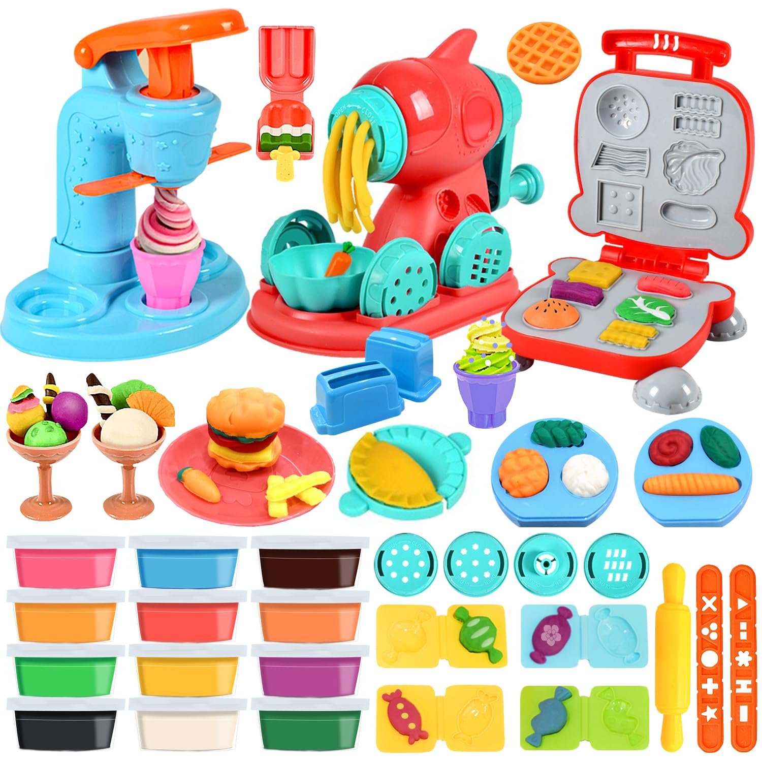 Amazon.co.jp: VBACALA ねんど 粘土 小麦粘土 12色入れ ねんどおもちゃ